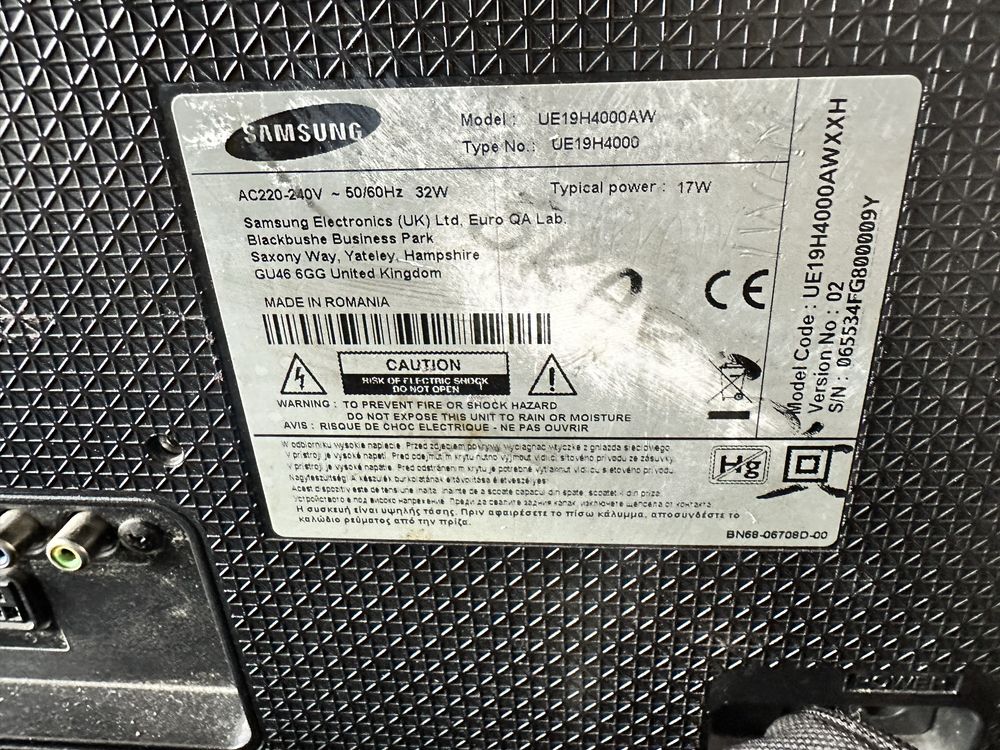 Tv samsung 19” cali UE19H4000AW