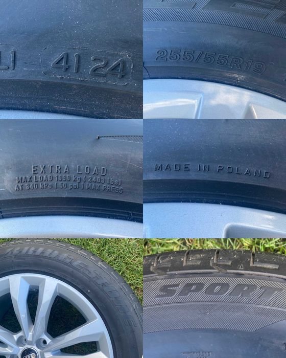 Audi Q7, Q5 NOWE Koła 19 cali - Bridgestone 2024r, + 8.5mm bieżnika