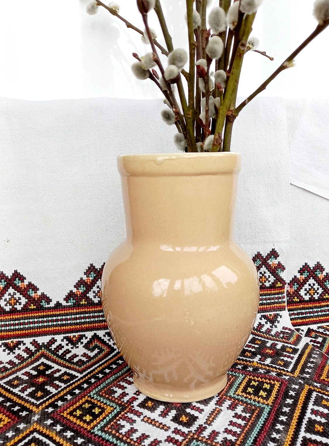 Ваза глиняна керамічна для квітів майоліка