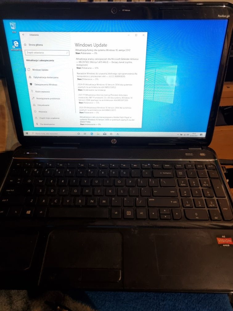 HP pawilon g6 AMD A6 4gb ram win 10 500gb dysk