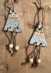 Szare krasnale zestaw krasnoludki gliniane ceramiczne boho kwiaty
