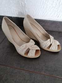 Clarks espadryle sandały botki koturn rozm. UK 4 EU 37 23,5 cm bdb