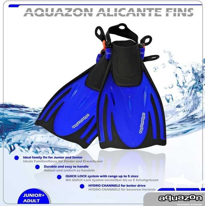 AQUAZON ALICANTE Regulowane płetwy 38-41 granatowe
