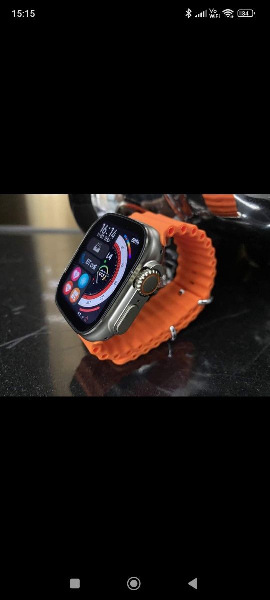 Hit Zegarek smartWatch 8 ultra Orange pomarańczowy karbowany