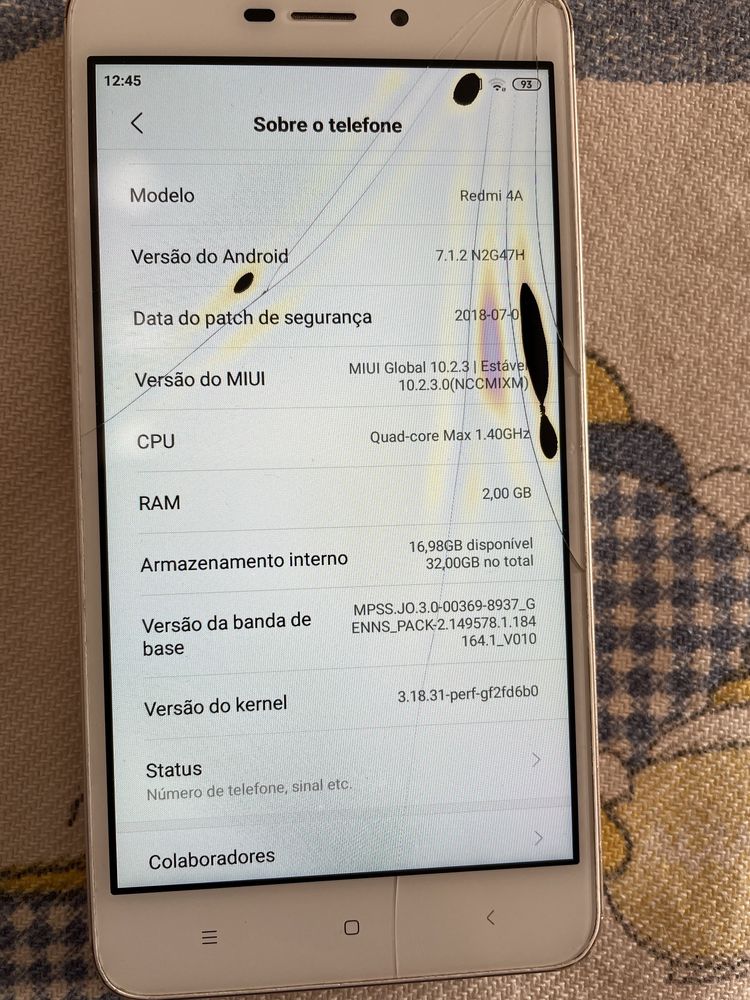 Xiaomi redmi 4A branco/dourado