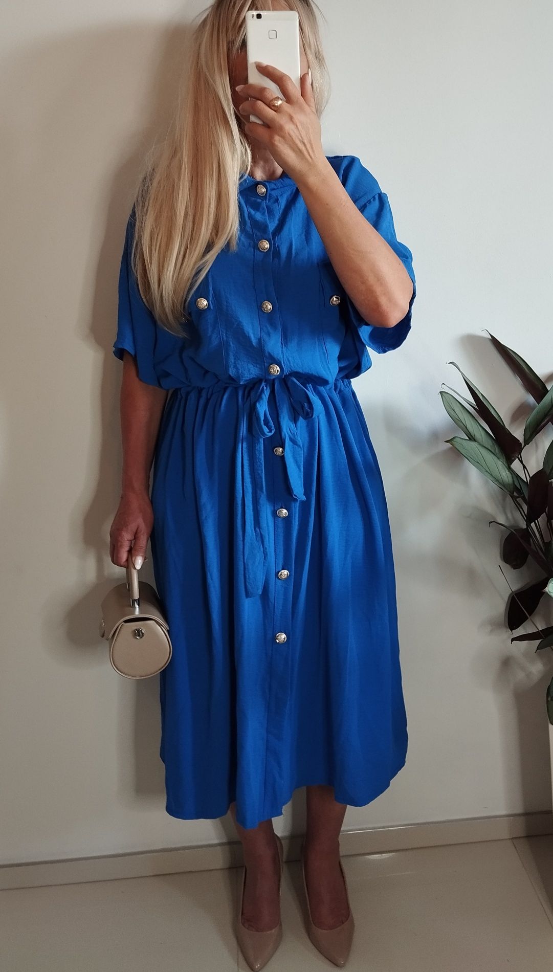 Sukienka plus size 4xl 5xl wiskoza wyszczuplająca
