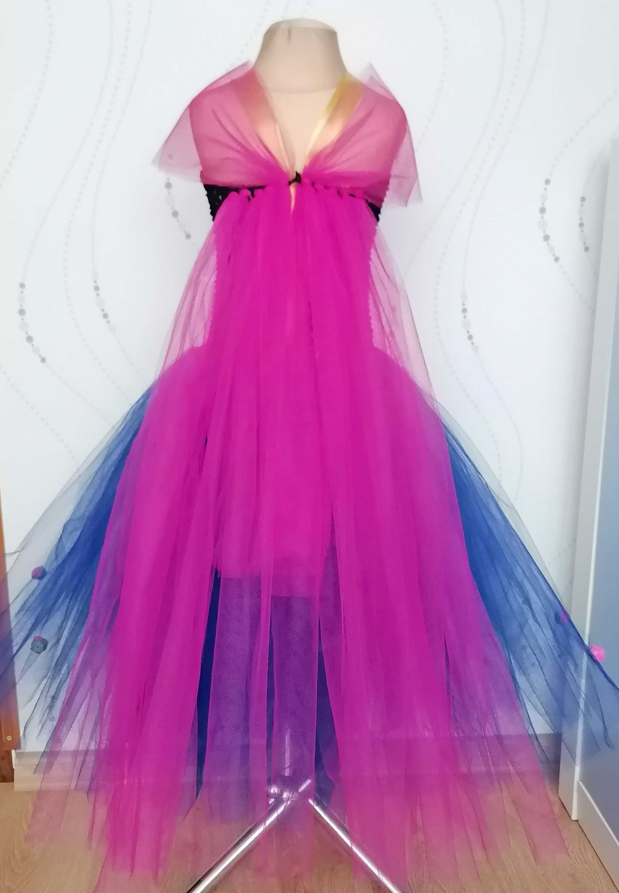 Sukienka przebranie Anny strój Anna Kraina Lodu bal frozen karnawał