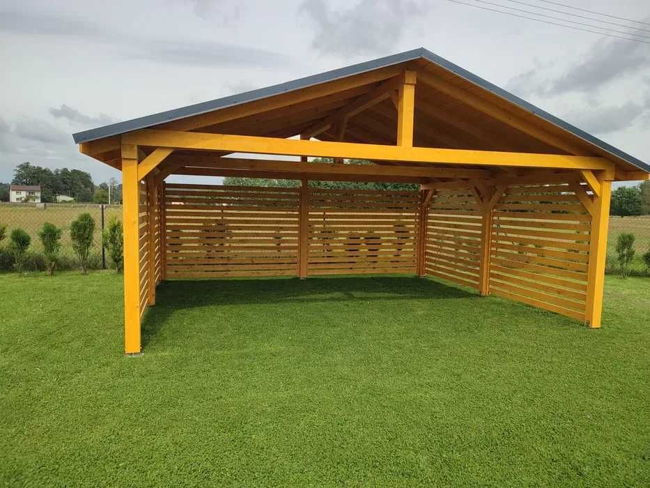 wiata na dwa auta 6x5 dach dwuspadowy szybkie terminy!!!