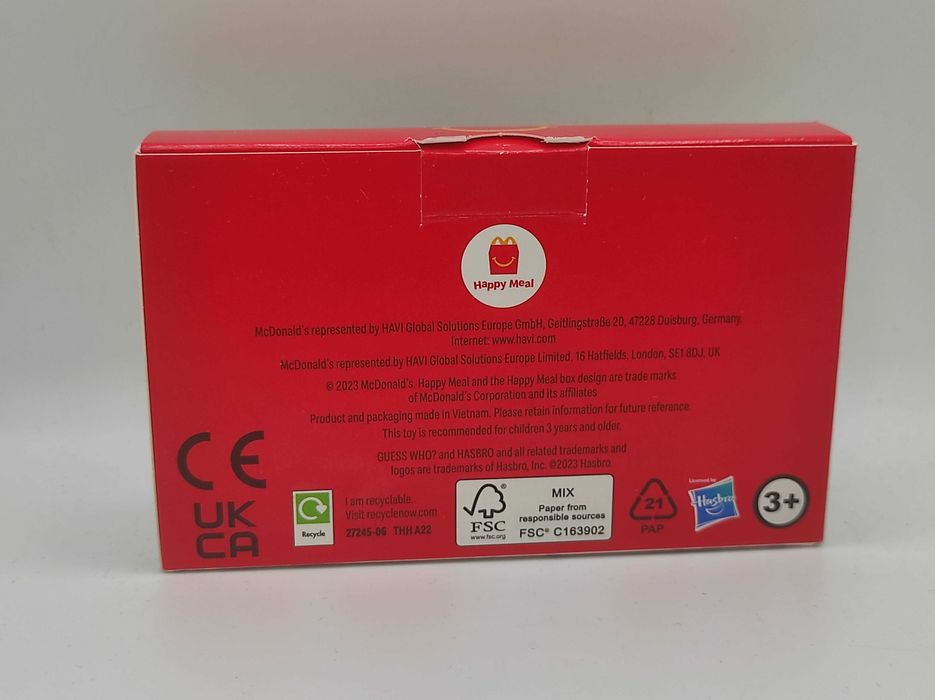 Zabawka McDonalds McDonald Guess Who zgadnij kto gra planszowa