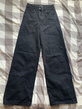 Черные джинсы трубы, размер Xs-S