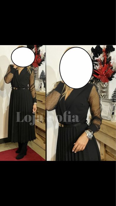 Vestido midi plissado