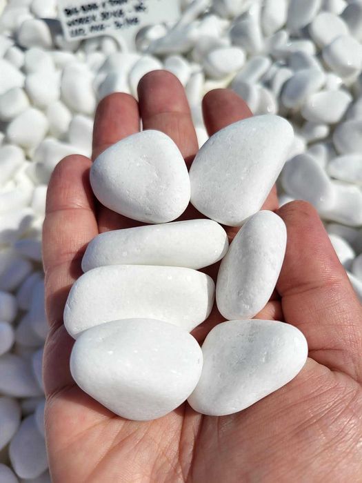 Otoczak Thassos grecki biały kamień Kamienie ogrodowe dekoracyjne ozdo