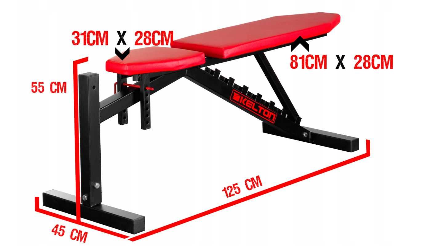 Zestaw Kelton Ławka regulowana HL1 200kg + Stojaki HS1 400kg