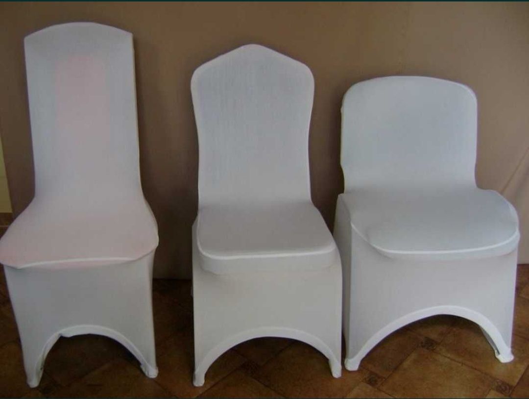 Elastyczne pokrowce na krzesła ślub komunie wypożyczę białe i czarne