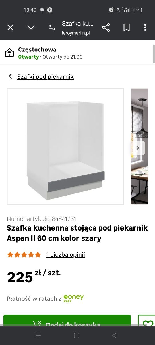 Nowa szafka pod piekarnik Aspen