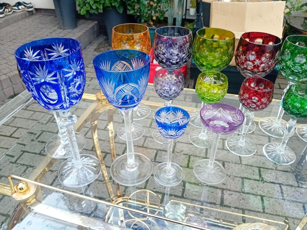 Karafka z kieliszkami kryształowa szlif