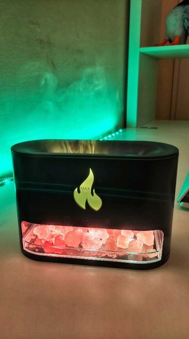 Nawilżacz Powietrza Kominek Dyfuzor Sól Himalajska + GRATIS 12 Olejków