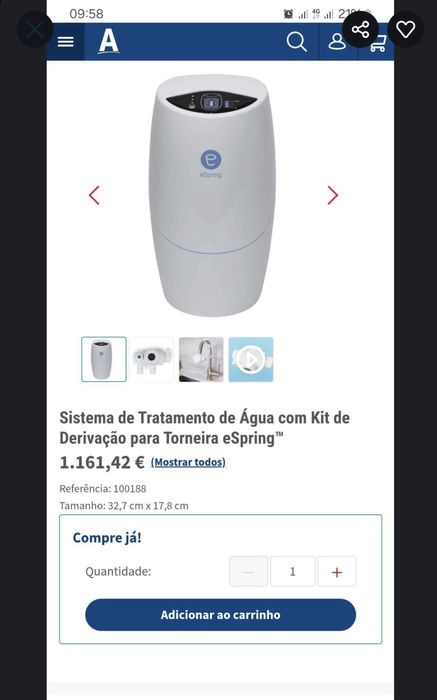 Espring. Maquina purificadora de água.