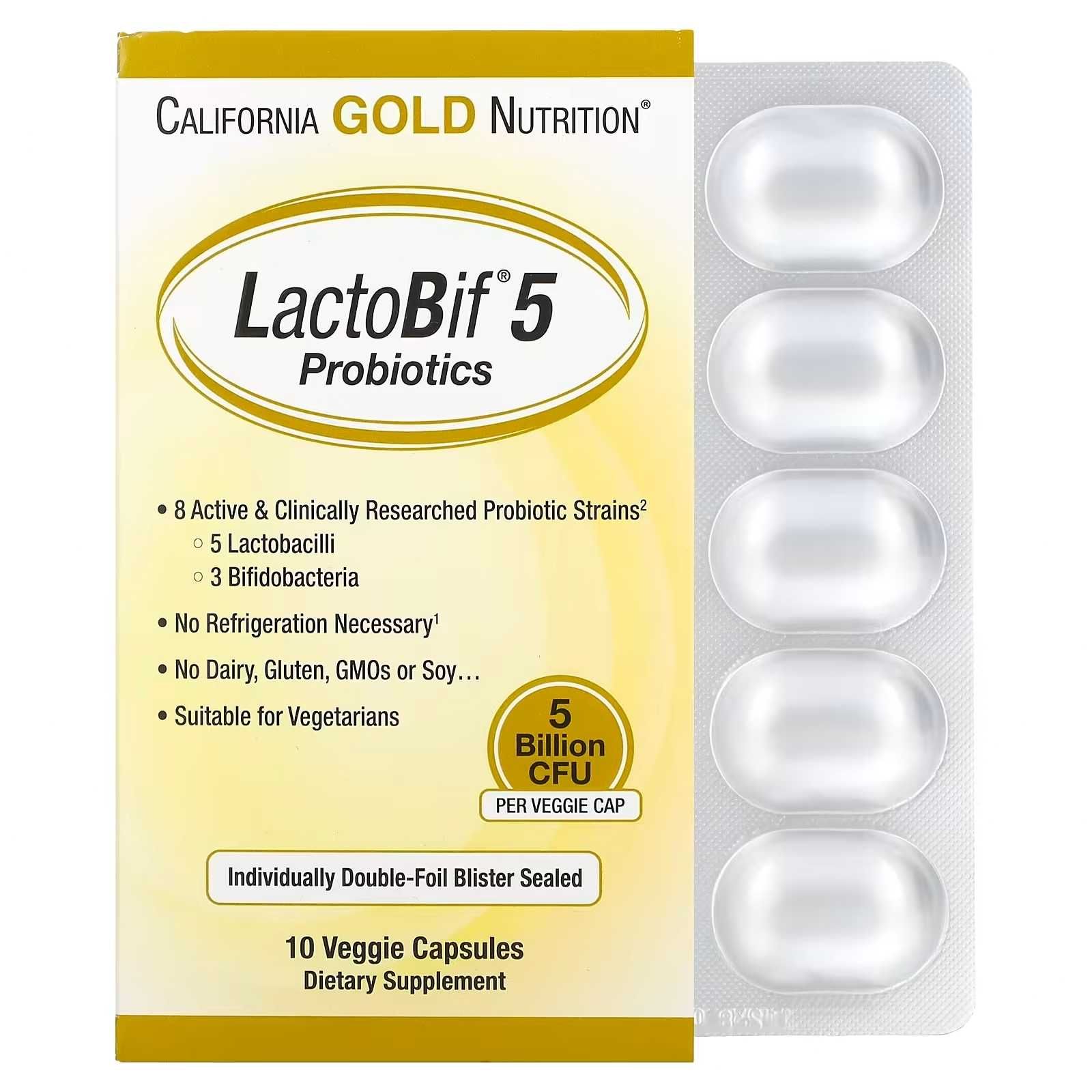 LactoBif пробіотики 5,30,100 млрд КОЕ  California Gold Nutrition США