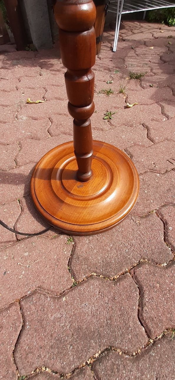 Lampa stojąca z abażurem retro vintage prl
