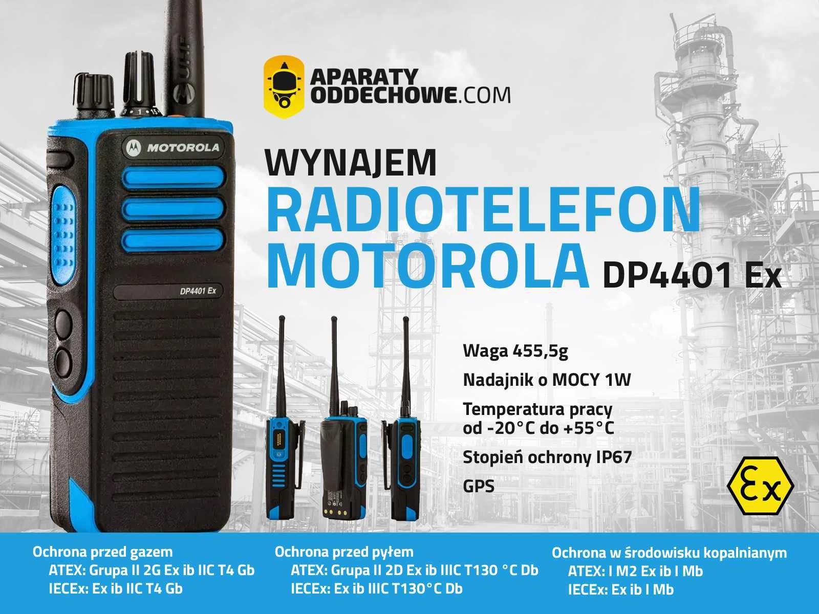 Radiotelefony Motorola DP4401 EX ATEX wynajem