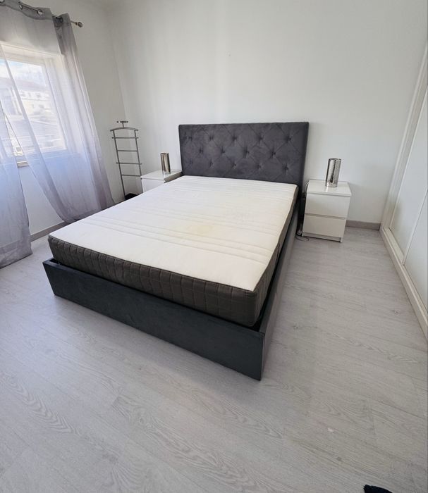 Cama De Casal 160x200 Cinza