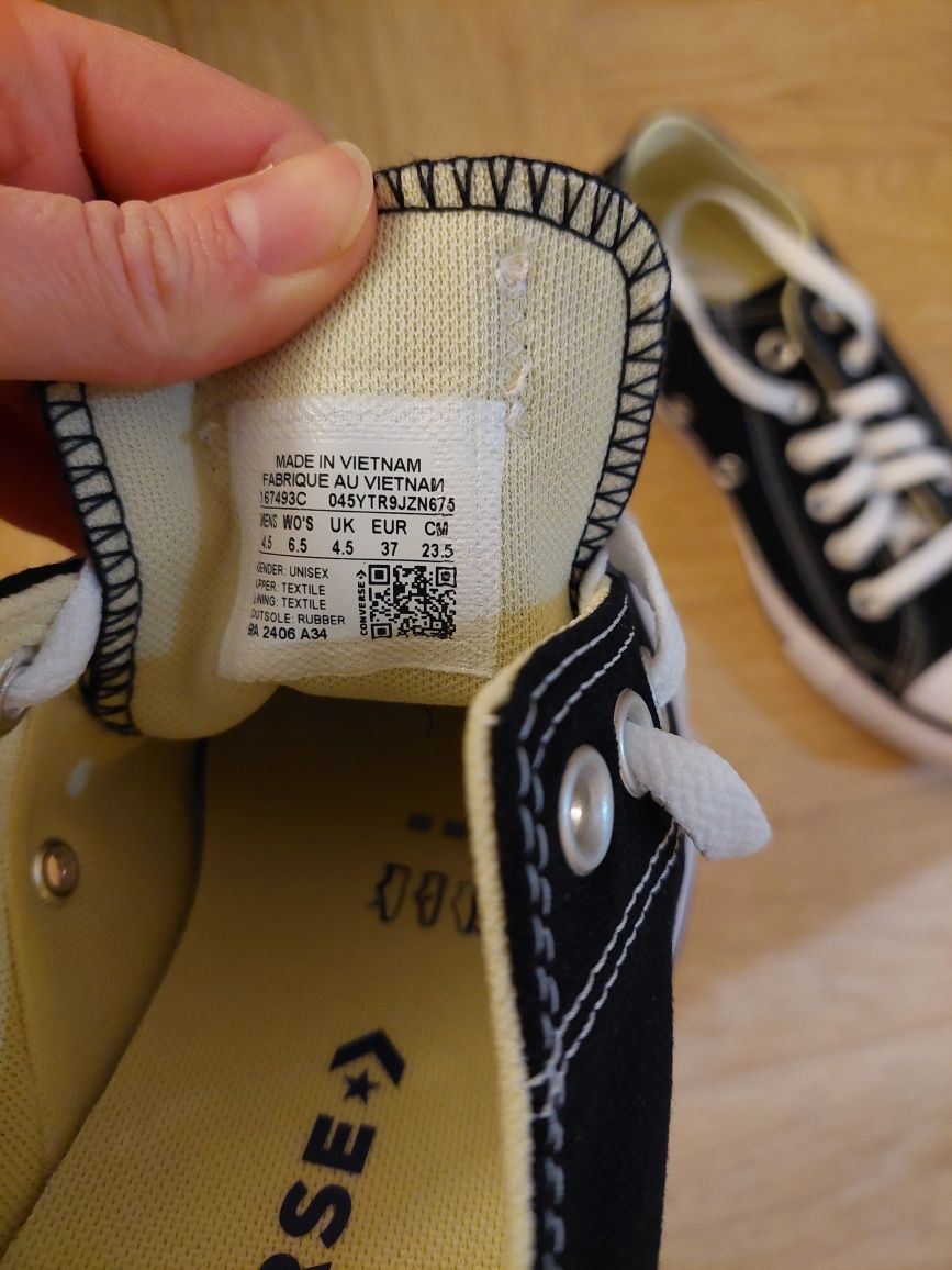 Nowe trampki czarne converse 37