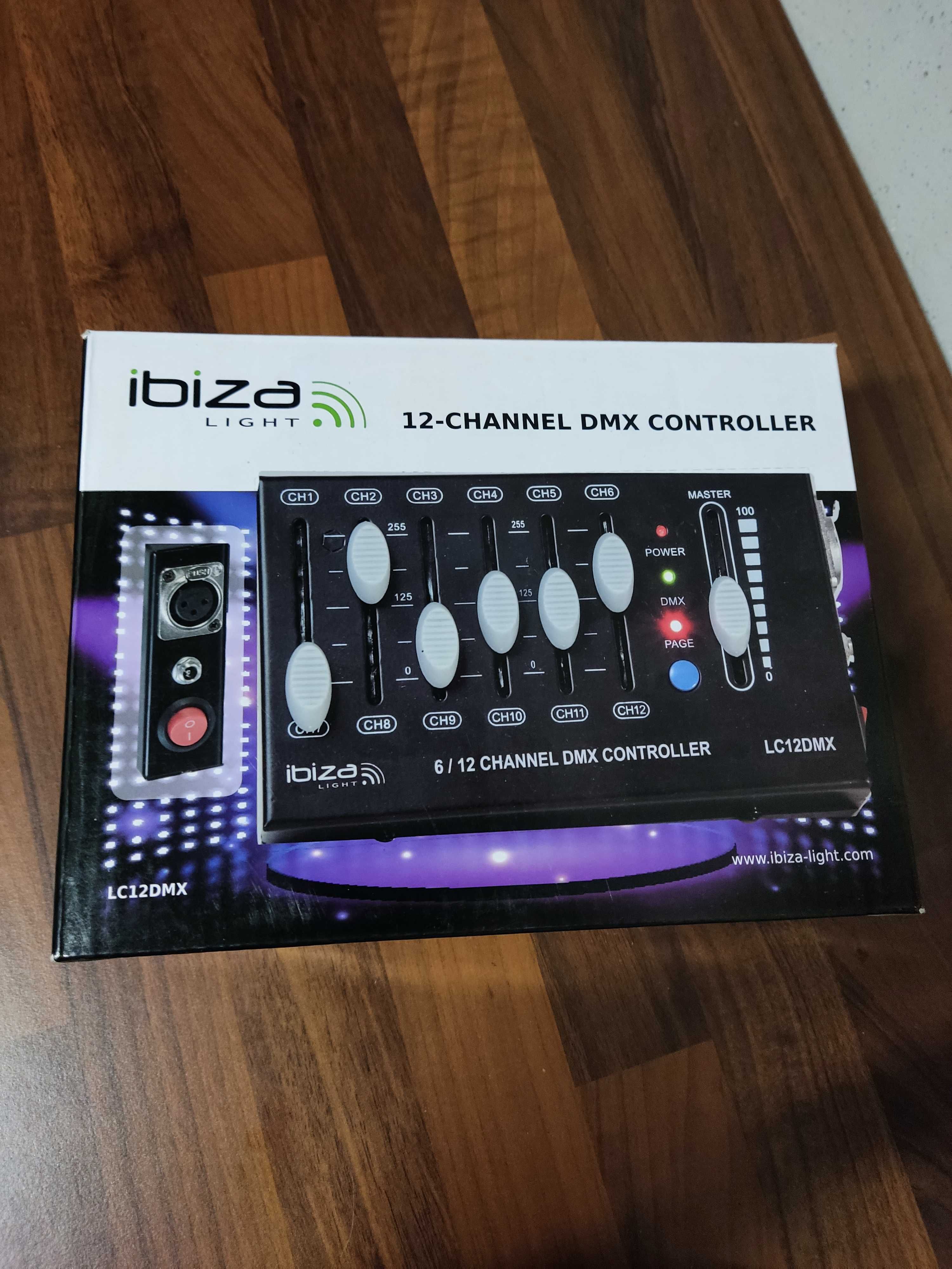 Sterownik oświetlenia DMX Ibiza LC12DMX LED XLR 12-kanałowy