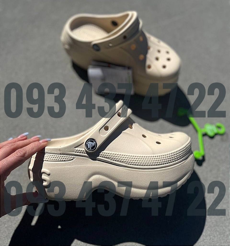 Жіночі Крокси Сабо Crocs Bella Clog Bone White Black Новинка Сезону Cr