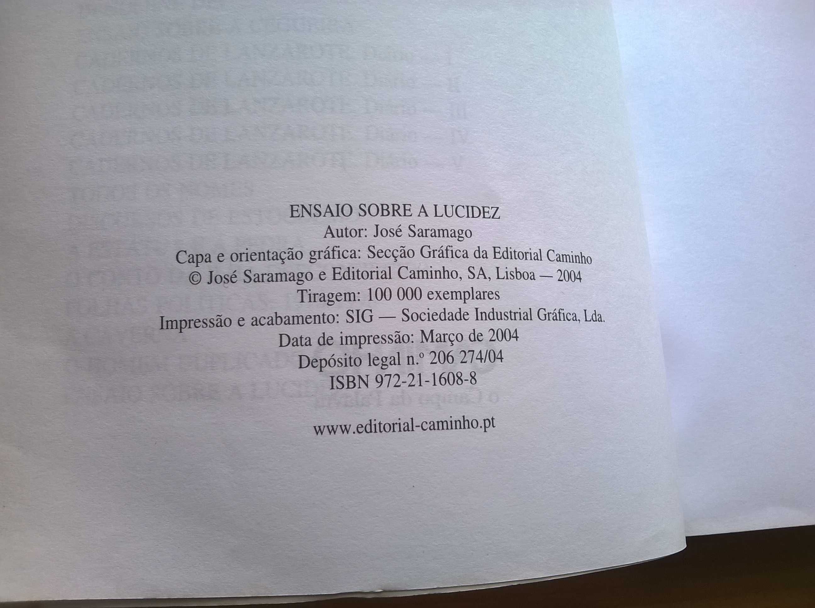 Ensaio sobre a Lucidez (1.ª ed.) - José Saramago