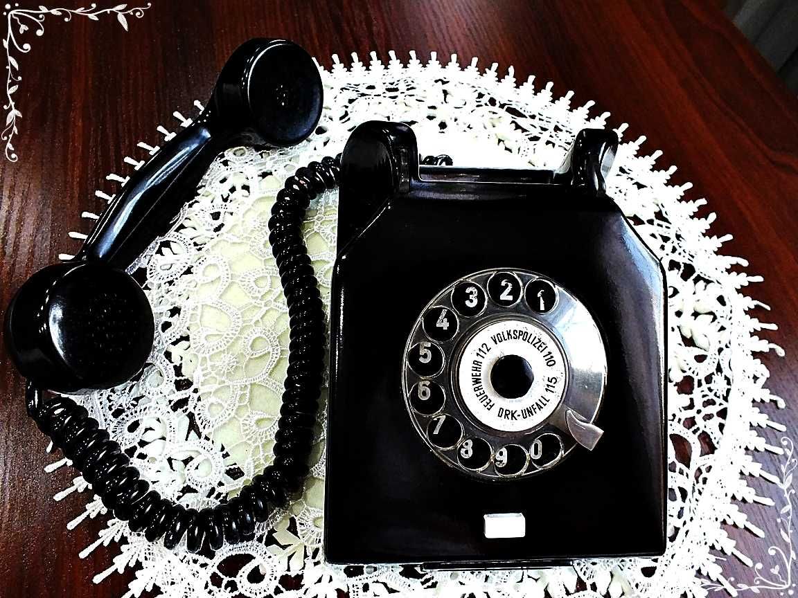 Stary Telefon RFT Nordfern W63 Bakelit Fortepianowa czerń!