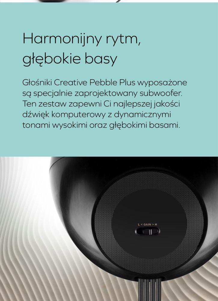 Creative Pebble Plus  Głośniki stacjonarne 2.1 USB z subwooferem