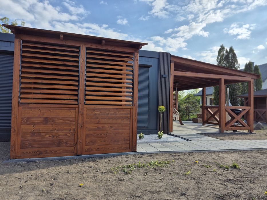 Taras drewniany zadaszenie tarasu