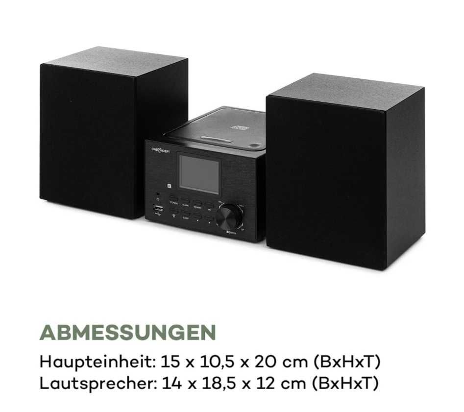 Интернет-радио,стереосистема OneConcept Streamo WLAN  FM CD-плеер BT