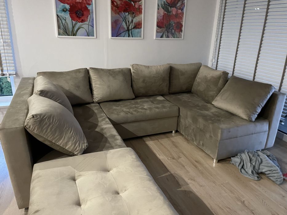 Narożnik kanapa u beżowa