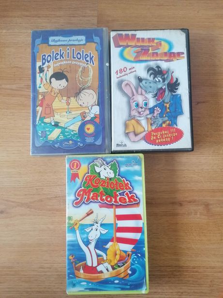 Bajki kasety VHS Bolek i Lolek, koziołek matołek, wilk i zając