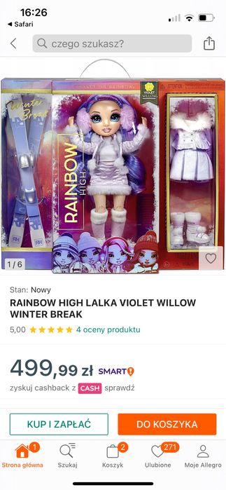 Lalka Rainbow High- Violet Willow Winter Break