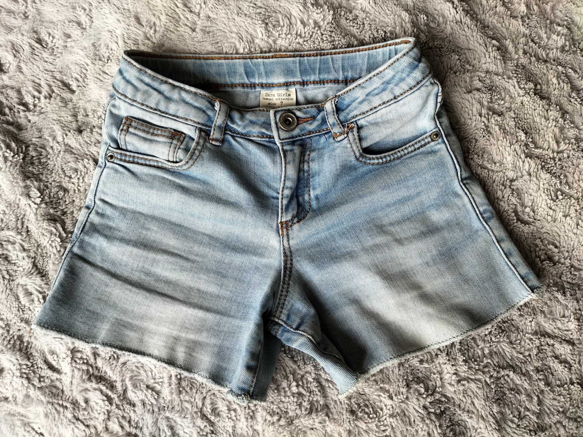 Krótkie jeansowe spodenki (szorty) ZARA Girls rozm. 122