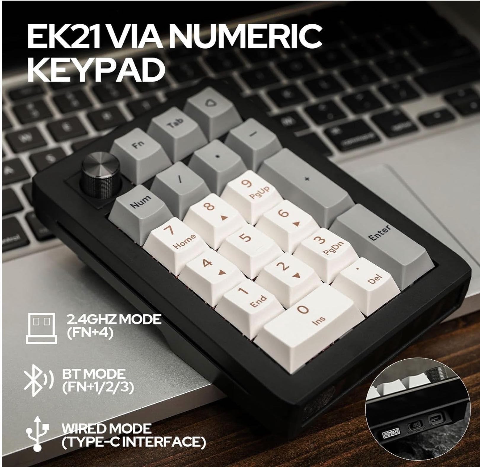 EPOMAKER EK21 VIA Seal Mechanical Numeric Keyboard, para Win/Mac NOVO