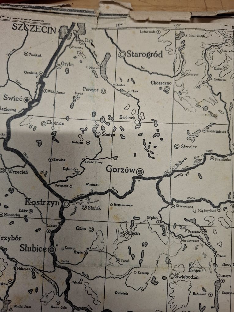 Wielkopolska mapa konturowa 1946r