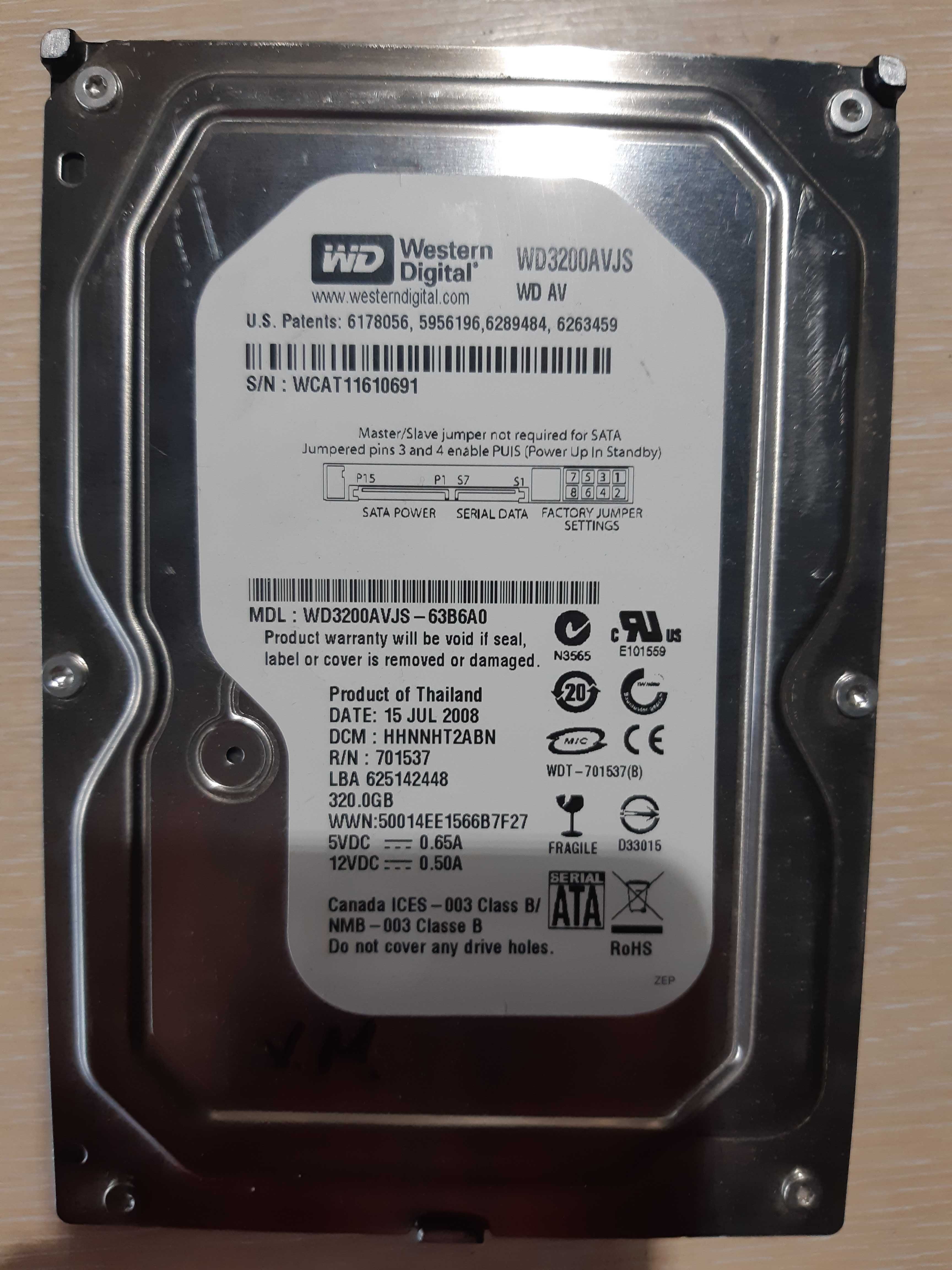 Акція! Жорсткі диски для комп'ютера, SATA HDD 3,5" 320GB гурт/роздріб