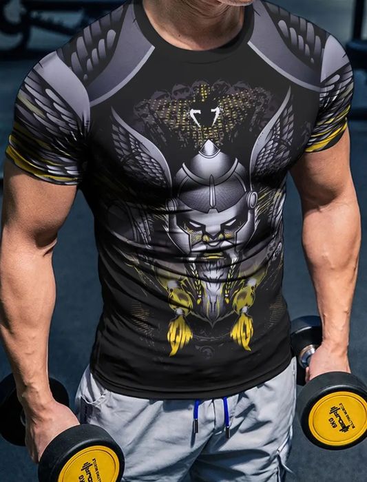 Męska stylowa koszulka sportowa z nadrukiem