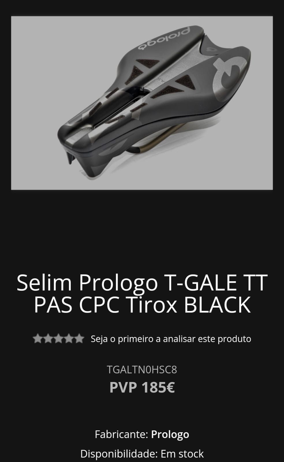 Selim prólogo T-gale TT pas CPC tirox preto