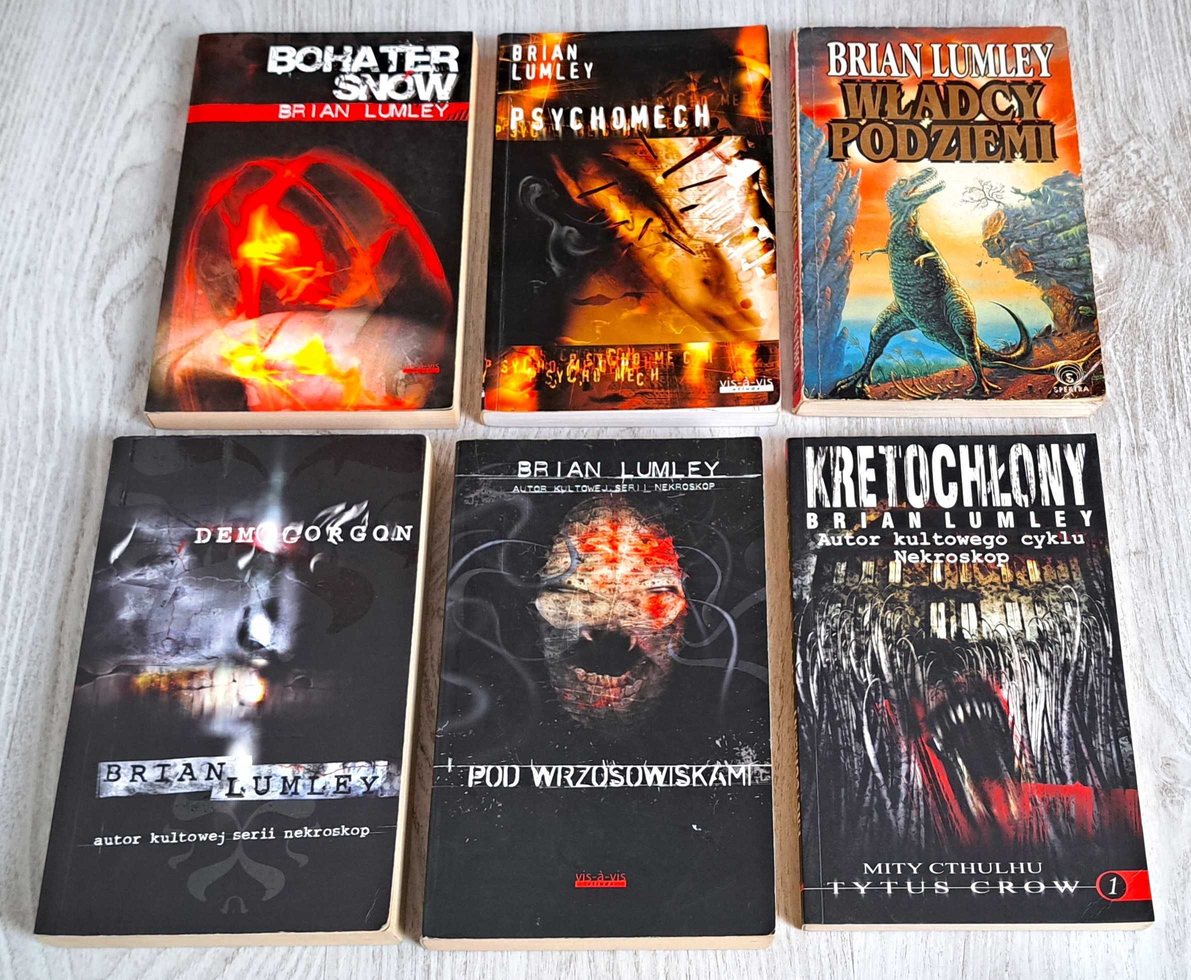 6x Brian Lumley Bohater snów Pod wrzosowiskami Psychomech Demogorgon