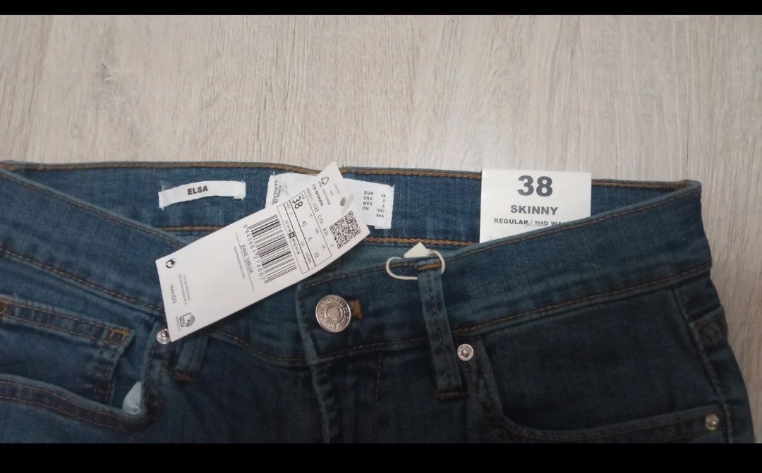 Spodnie damskie dżinsy  skinny rozmiar 38