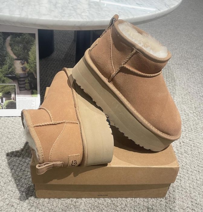 UGG beżowe brązowe buty na zime z futrem ocieplane obuwie kobiece NOWE
