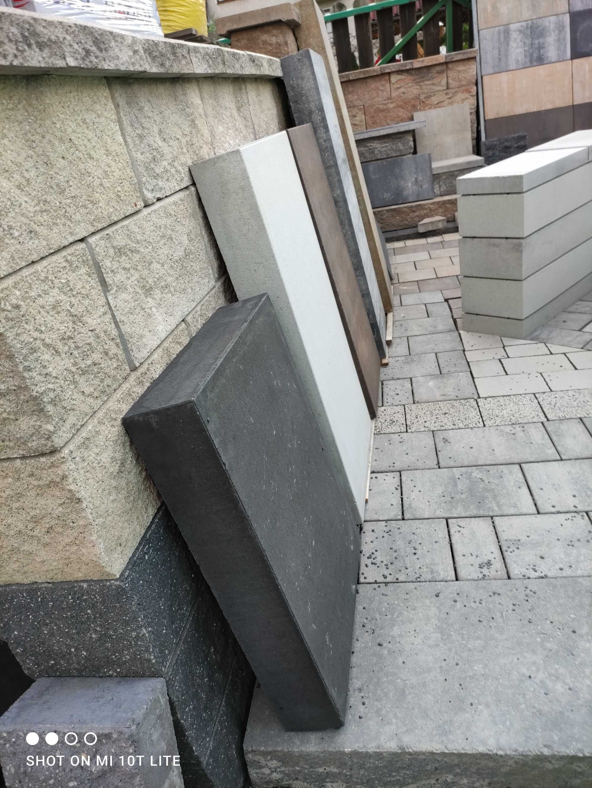 BLOK betonowy 10x45cm  h60-125 cm palisada mur kostka brukowa monolit