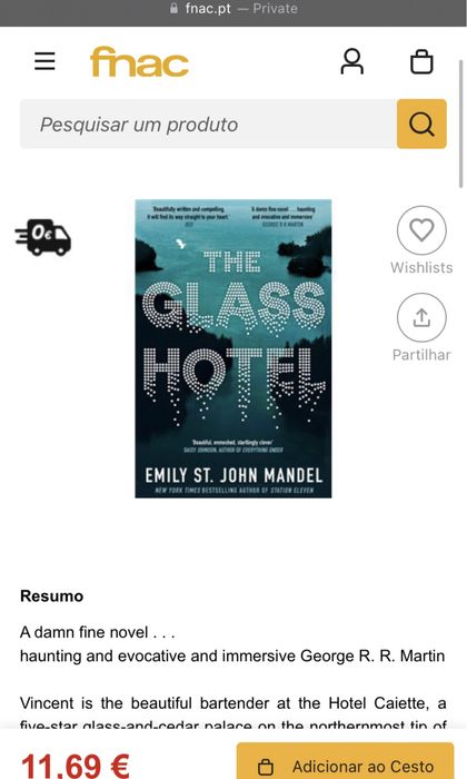 Livro: "The Glass Hotel", de Emily St. John Mandel