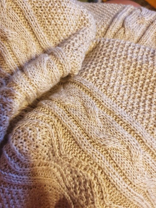 Kremowo beżowy sweter męski Zara, r. XL