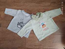 Welurowe bluzeczki niemowlęce r. 62 i 68